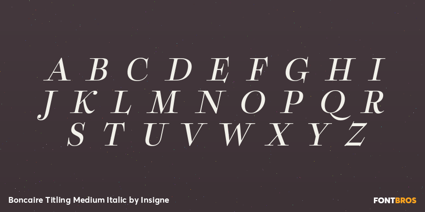 Boncaire Titling Medium Italic Font Poster #2