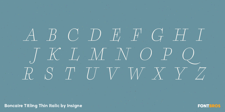 Boncaire Titling Thin Italic Font Poster #3