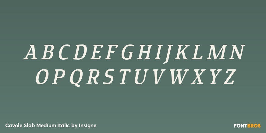 Cavole Slab Medium Italic Font Poster #2