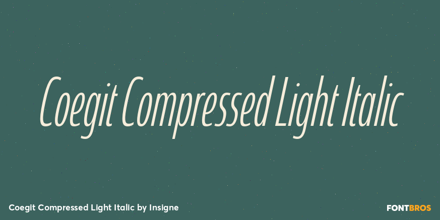 Coegit Compressed Light Italic Font Poster #1