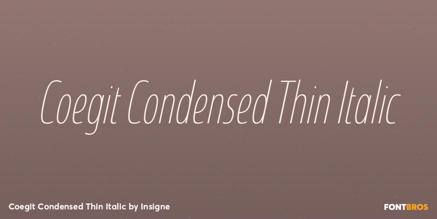Coegit Condensed Thin Italic Font Poster #1
