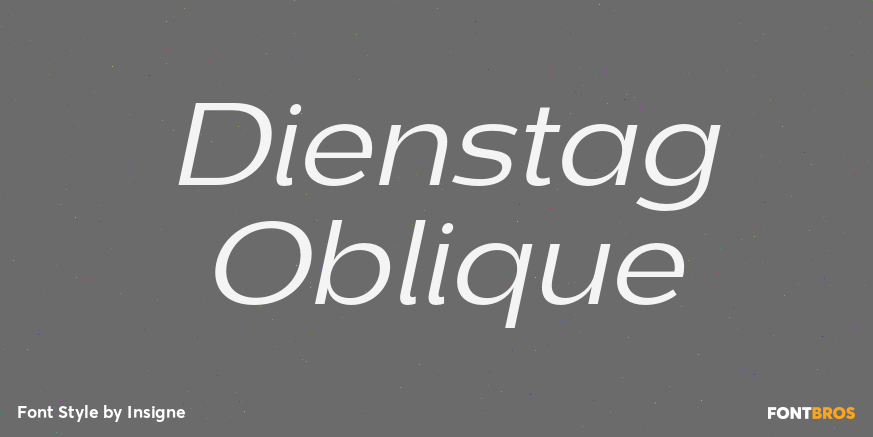 Dienstag Oblique Font Poster #1