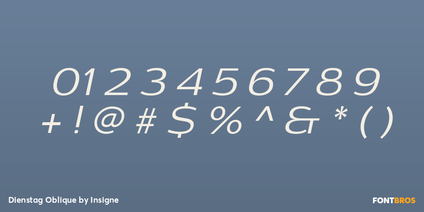 Dienstag Oblique Font Poster #1