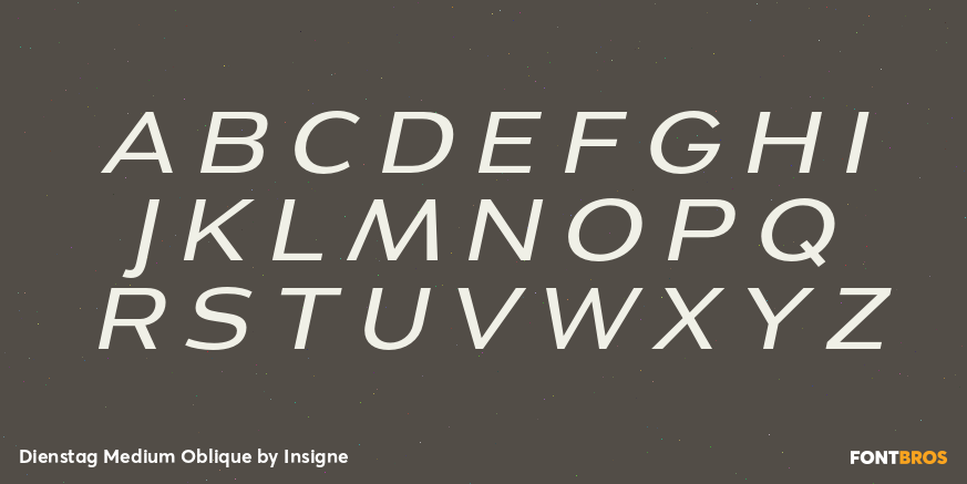 Dienstag Medium Oblique Font Poster #2