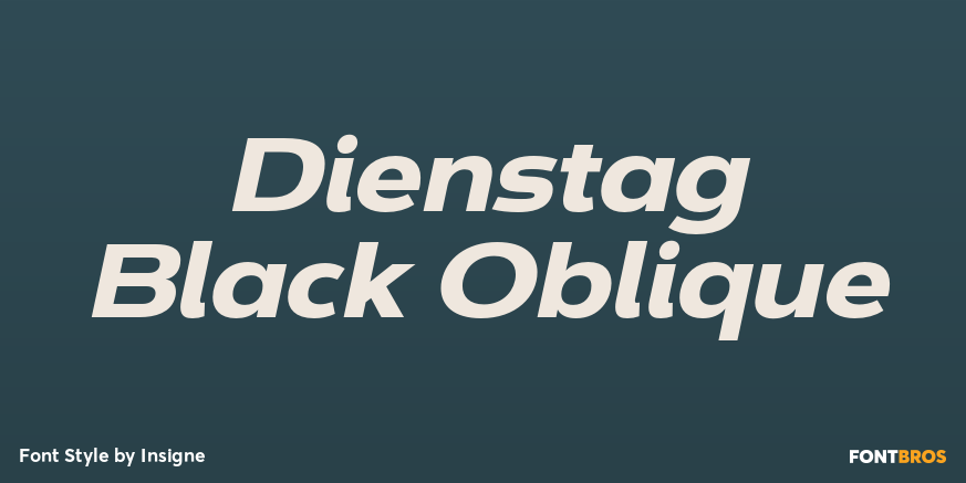 Dienstag Black Oblique Font Poster #1