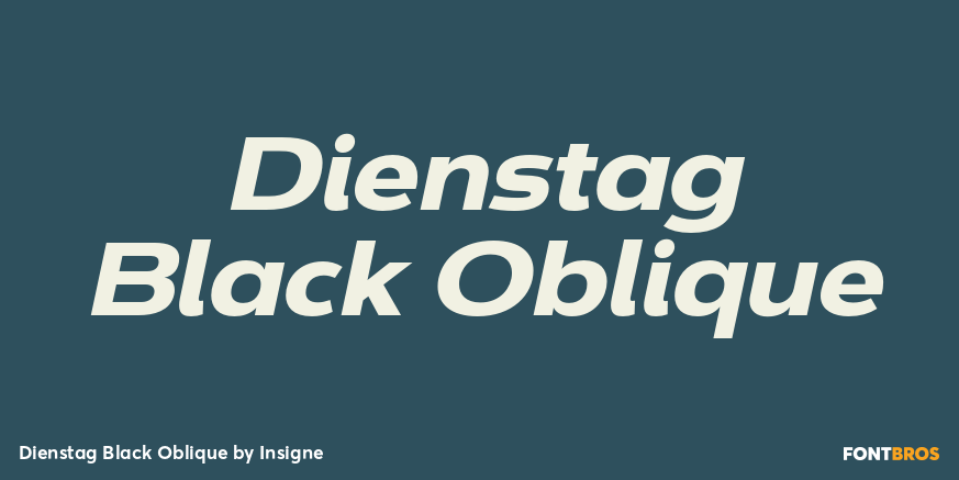 Dienstag Black Oblique Font Poster #1