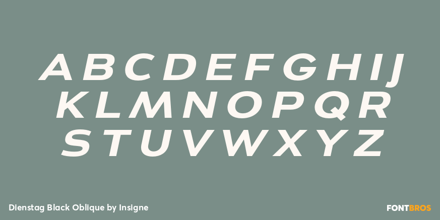 Dienstag Black Oblique Font Poster #2
