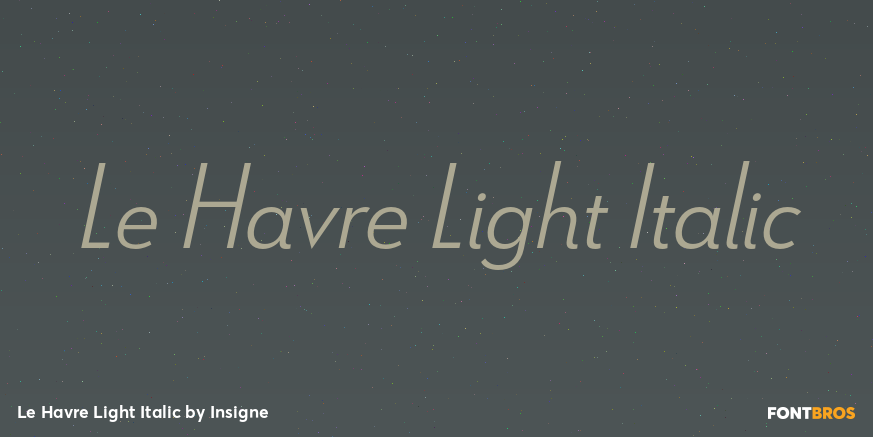 Le Havre Light Italic Font Poster #1
