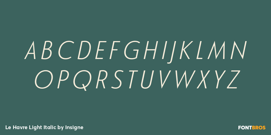 Le Havre Light Italic Font Poster #2