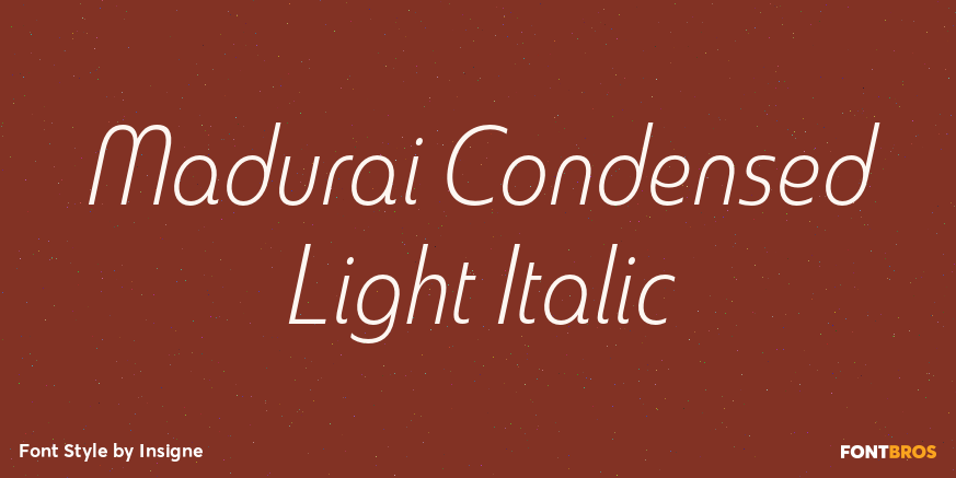 Madurai Condensed Light Italic Poster