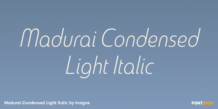 Madurai Condensed Light Italic Font Poster #1