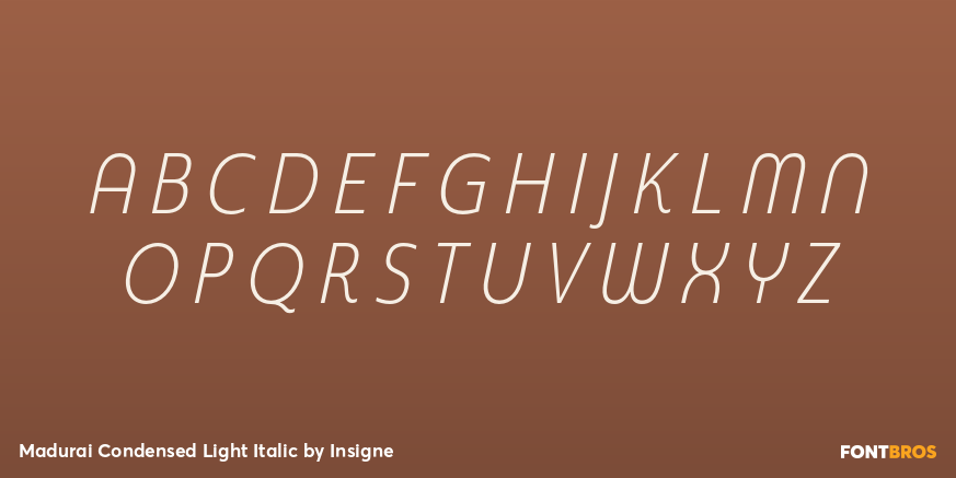 Madurai Condensed Light Italic Font Poster #2
