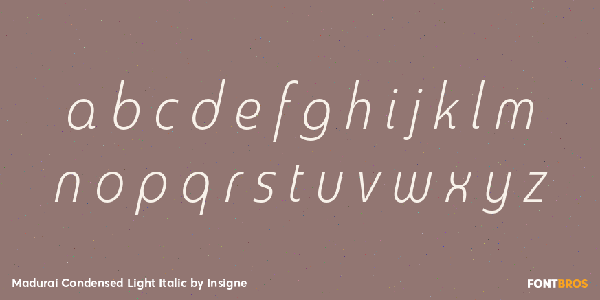 Madurai Condensed Light Italic Font Poster #3