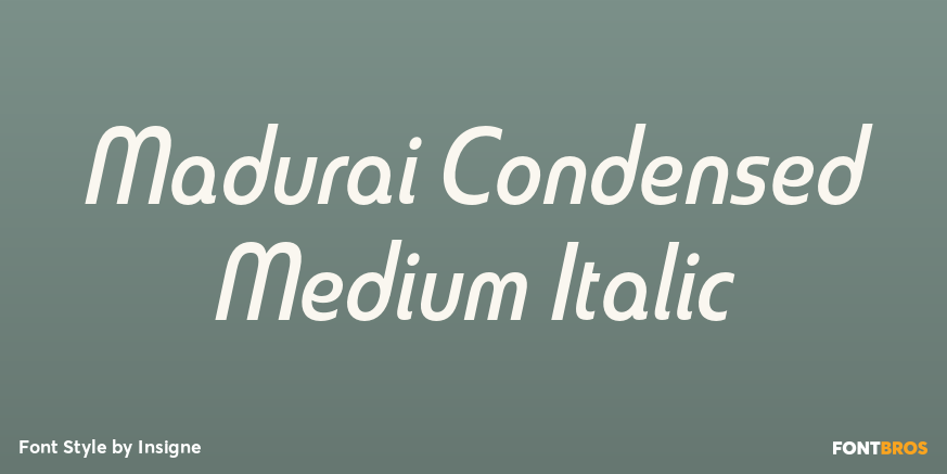 Madurai Condensed Medium Italic Poster