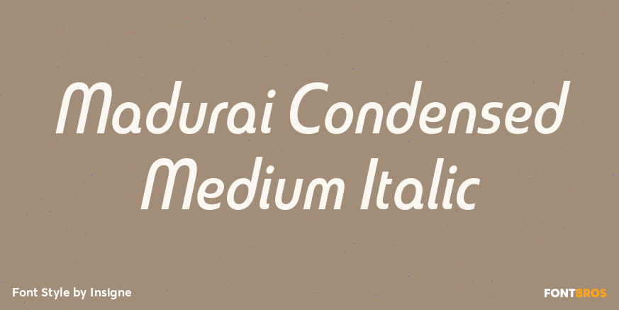 Madurai Condensed Medium Italic Poster