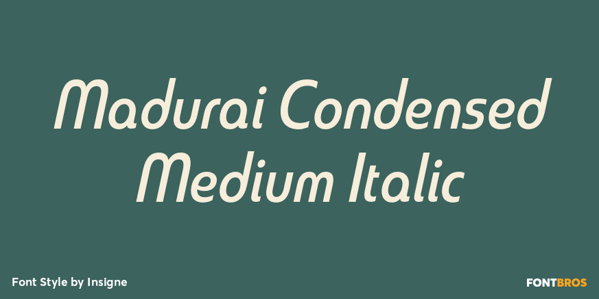 Madurai Condensed Medium Italic Poster
