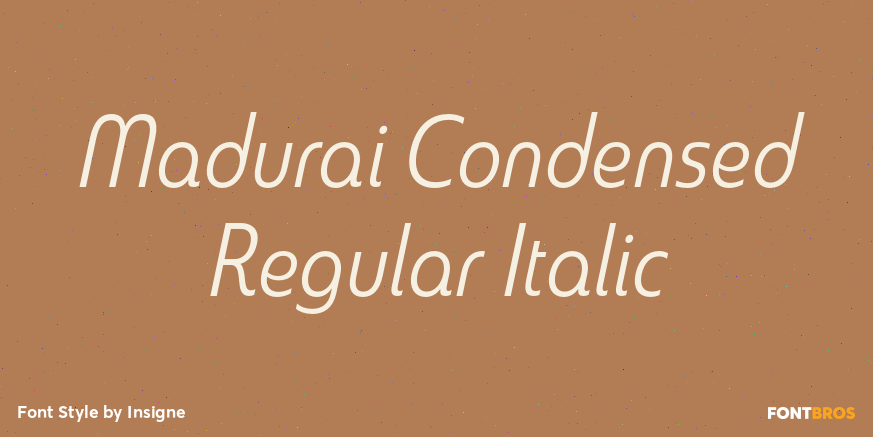 Madurai Condensed Regular Italic Poster