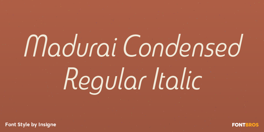 Madurai Condensed Regular Italic Poster