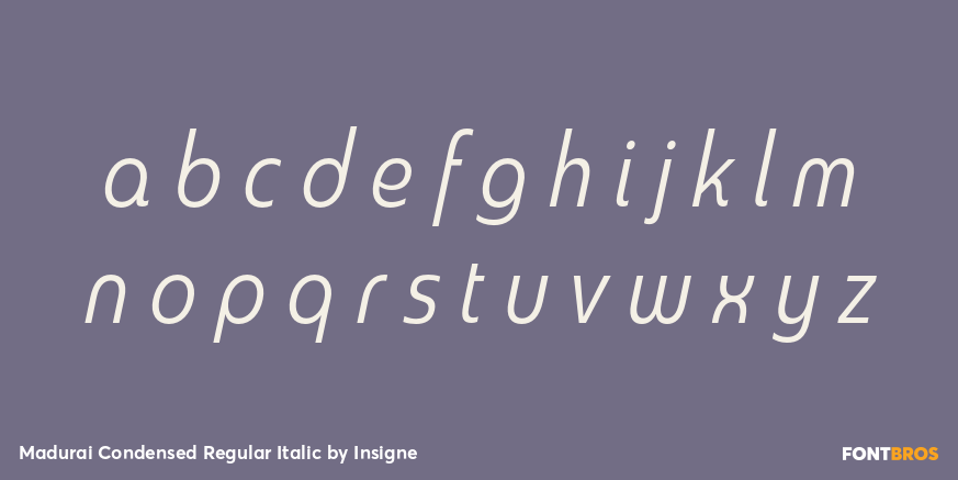 Madurai Condensed Regular Italic Font Poster #3