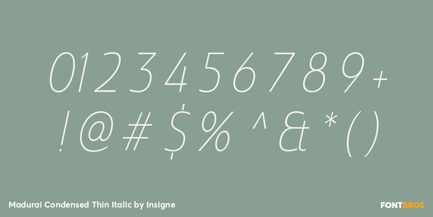 Madurai Condensed Thin Italic Font Poster #1