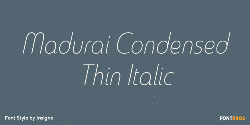 Madurai Condensed Thin Italic Font Poster #1
