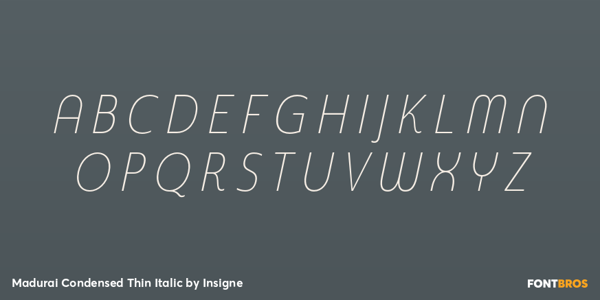 Madurai Condensed Thin Italic Font Poster #2