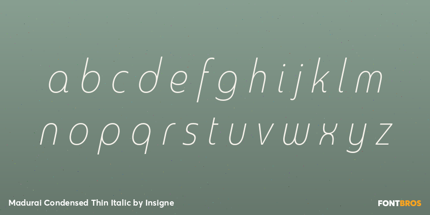Madurai Condensed Thin Italic Font Poster #1