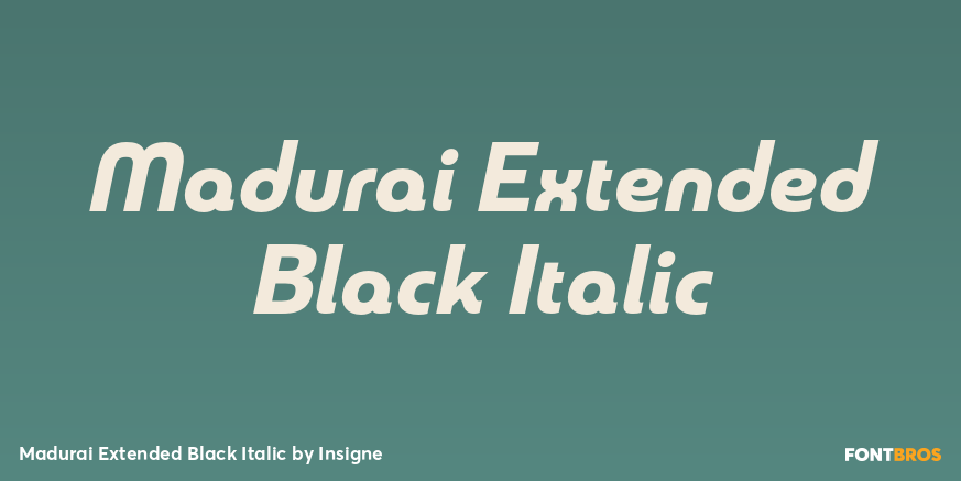 Madurai Extended Black Italic Font Poster #1