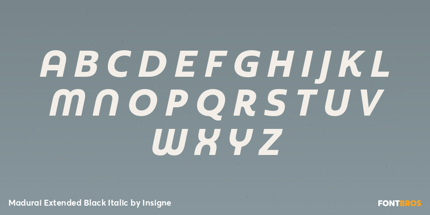 Madurai Extended Black Italic Font Poster #2