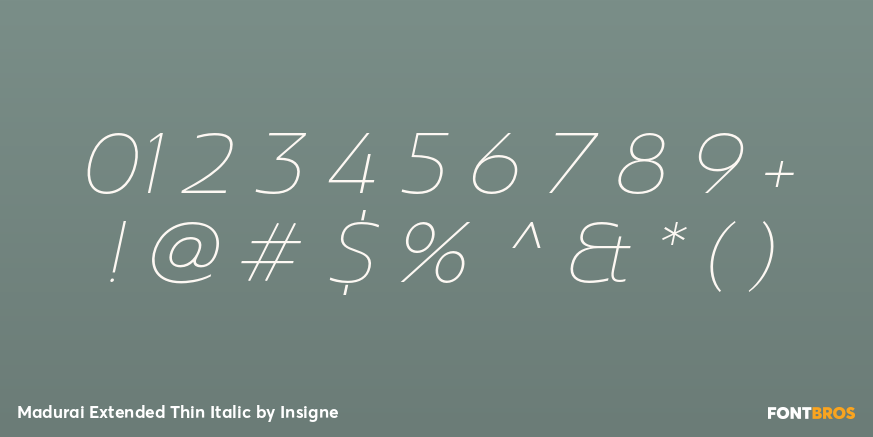 Madurai Extended Thin Italic Font Poster #1