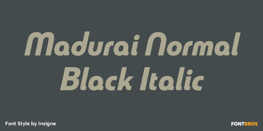 Madurai Normal Black Italic Poster