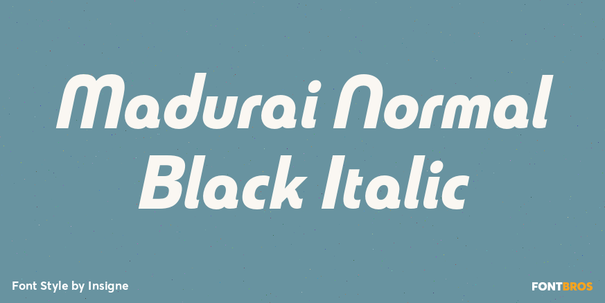 Madurai Normal Black Italic Poster