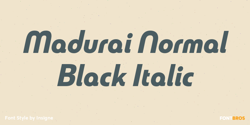 Madurai Normal Black Italic Poster