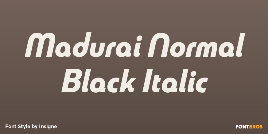 Madurai Normal Black Italic Poster