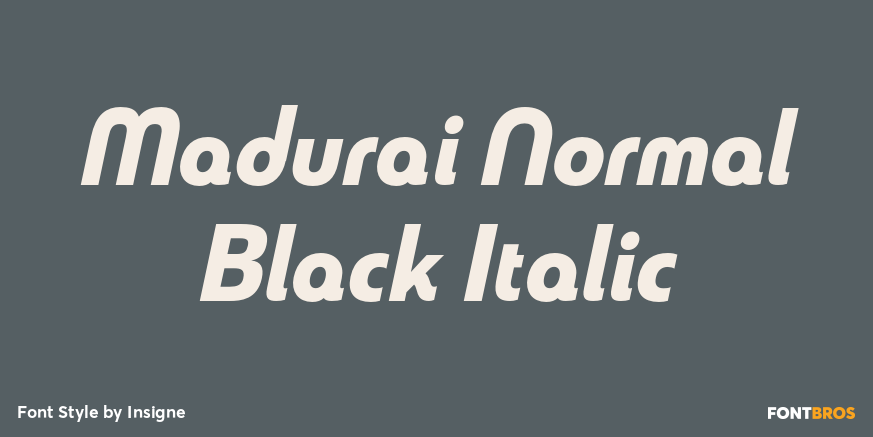 Madurai Normal Black Italic Poster
