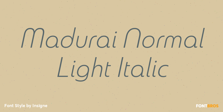 Madurai Normal Light Italic Poster