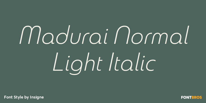 Madurai Normal Light Italic Poster