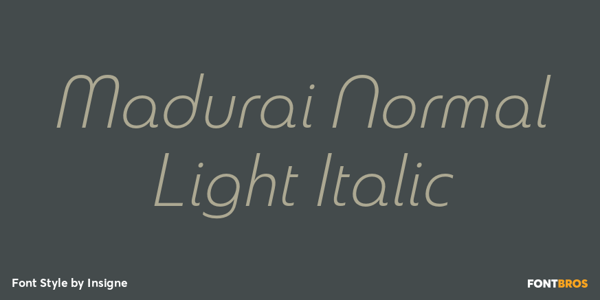 Madurai Normal Light Italic Poster