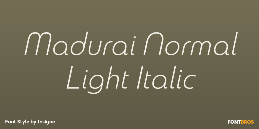 Madurai Normal Light Italic Poster