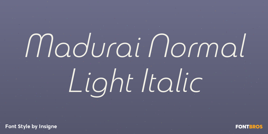 Madurai Normal Light Italic Poster
