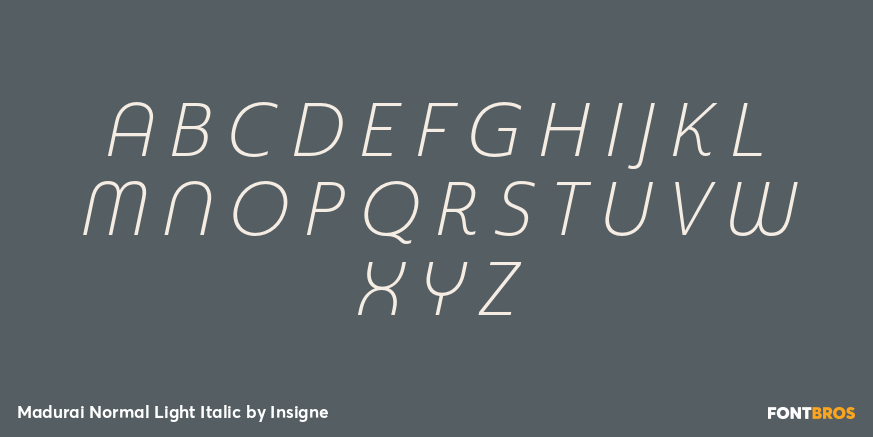 Madurai Normal Light Italic Font Poster #2