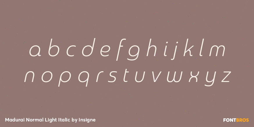 Madurai Normal Light Italic Font Poster #3