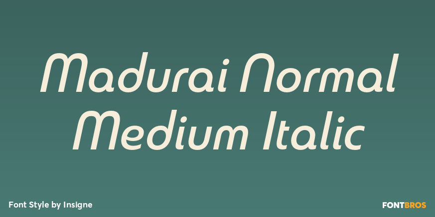 Madurai Normal Medium Italic Poster