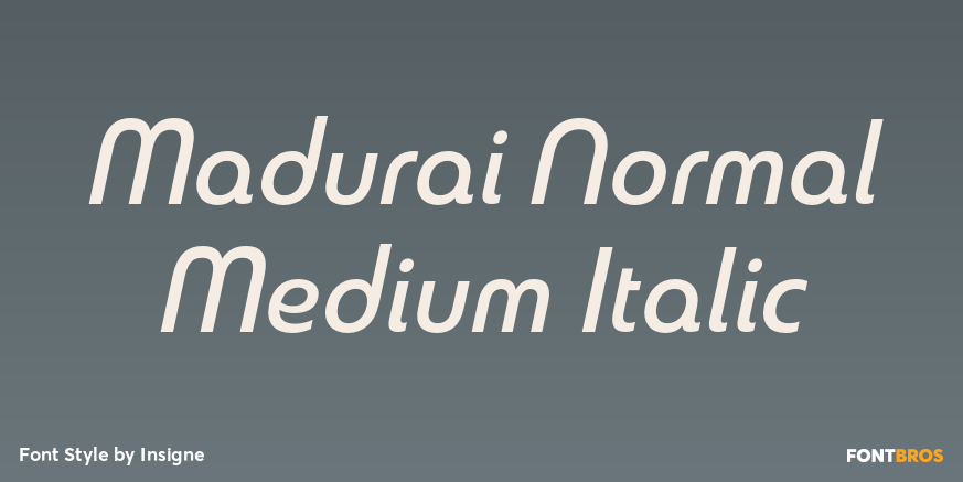 Madurai Normal Medium Italic Poster