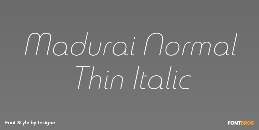 Madurai Normal Thin Italic Poster