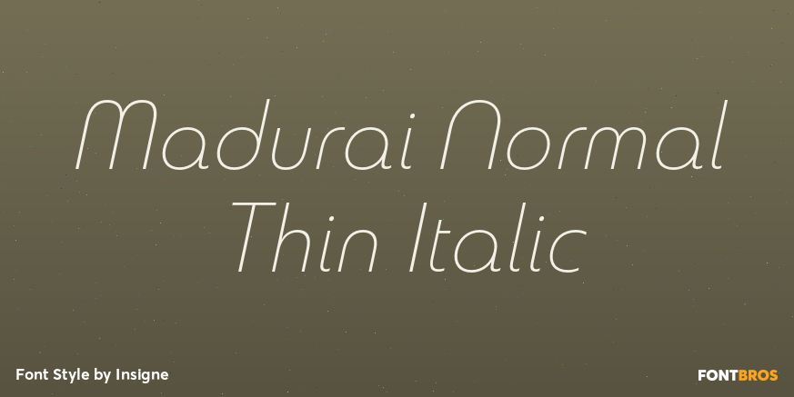 Madurai Normal Thin Italic Poster