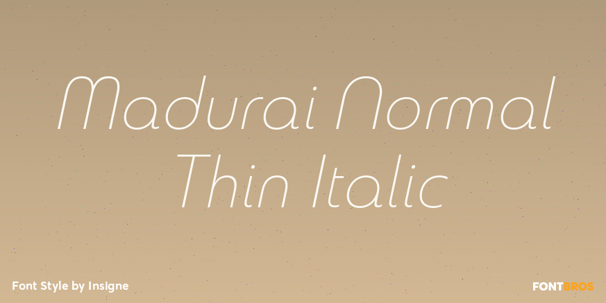 Madurai Normal Thin Italic Poster