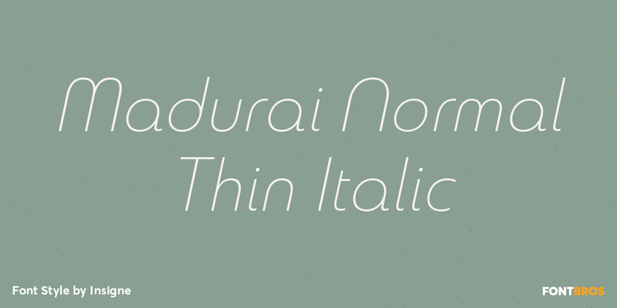 Madurai Normal Thin Italic Poster