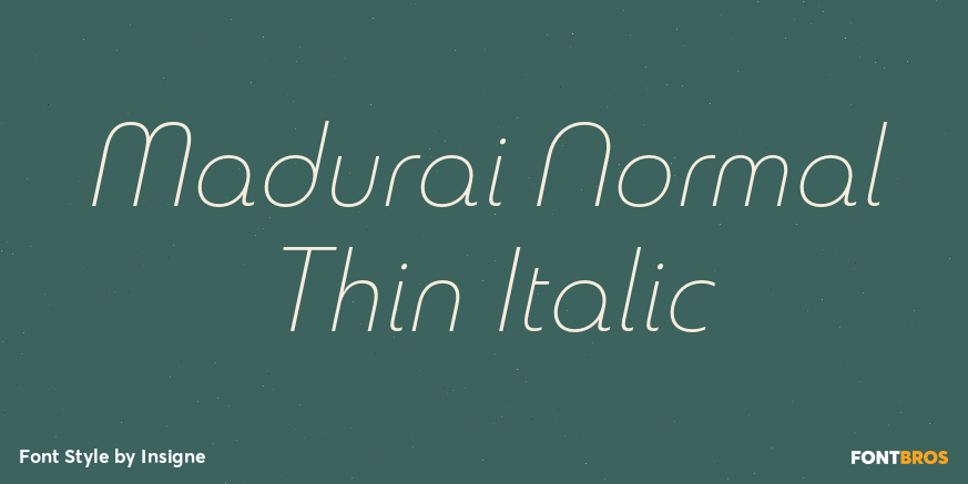 Madurai Normal Thin Italic Poster
