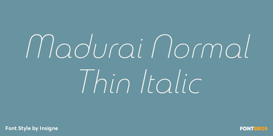 Madurai Normal Thin Italic Poster